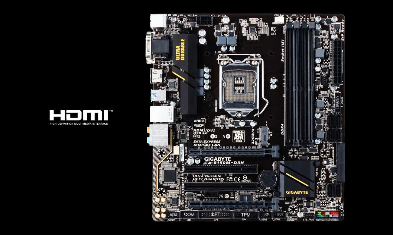 Gigabyte Technology Co Ltd B150m D3h Cf Gigabyte GA-B150M-D3H (B150 2xPCI-E DDR4) - Płyty główne Socket 1151